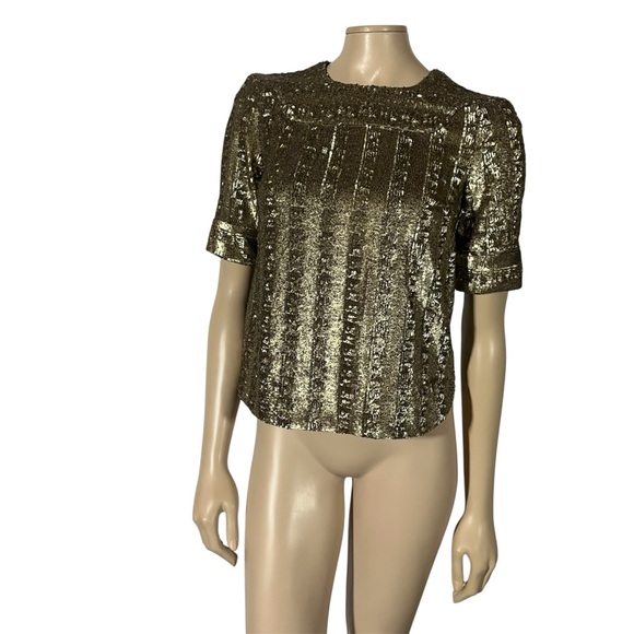Zadig & Voltaire Gold Sequin Top - Picture 4 of 16